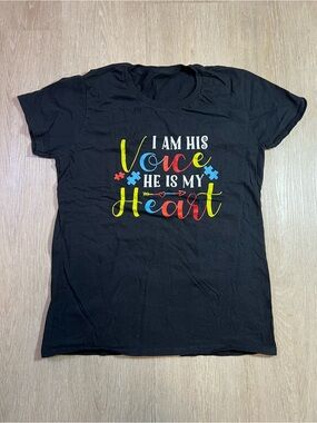 "I Am His Voice He Is My Heart" Autism Awareness Shirt